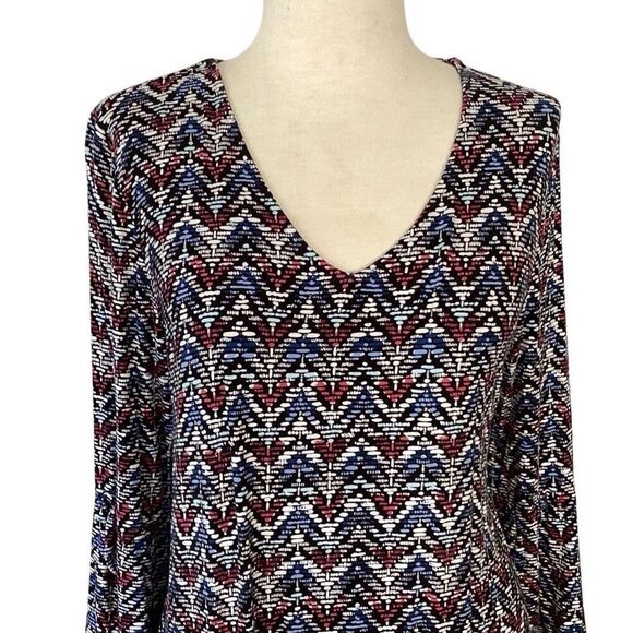 Chico’s Knit 3/4 Sleeve V-Neck Pullover Dress Women’s 3 US 16/18 Trapeze - Picture 2 of 8